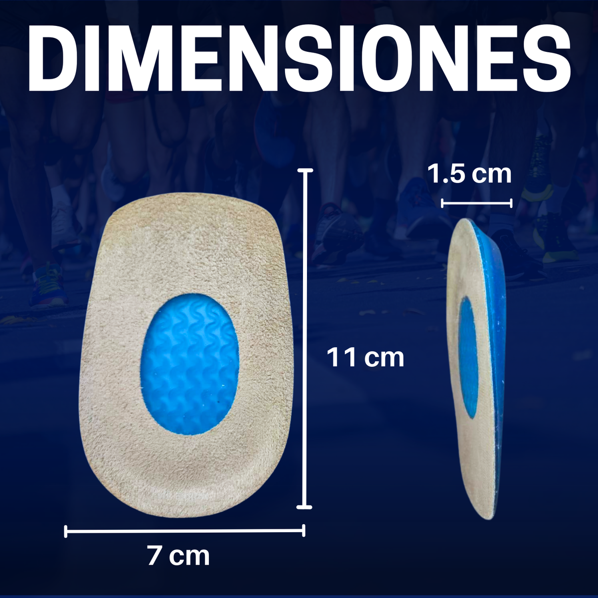 Talonera de Gel con Tela para Espolón, Talla Grande