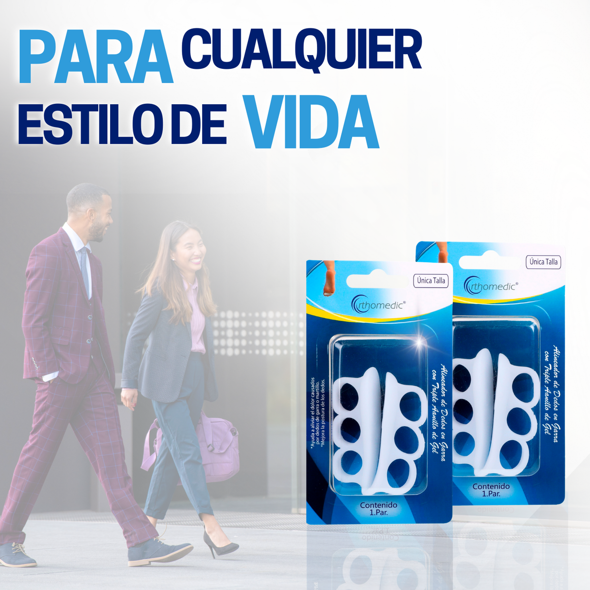 Kit Alineador De Dedos Con Triple Anillo De Gel (2 Pares)