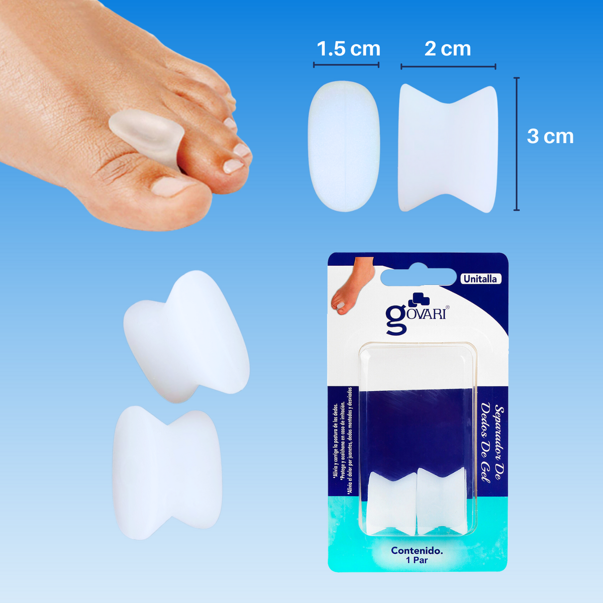 Kit Separador de Dedos de Gel (3 pares)