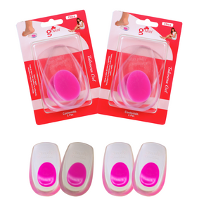 Kit Talonera de Gel para Espolón Calcáneo Punto Rosa Talla Mediana (2 pares)
