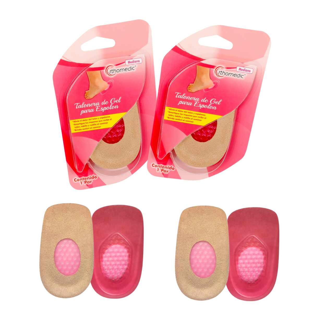 Kit Talonera De Gel Con Tela Para Espolón Talla Mediana (2 Pares)