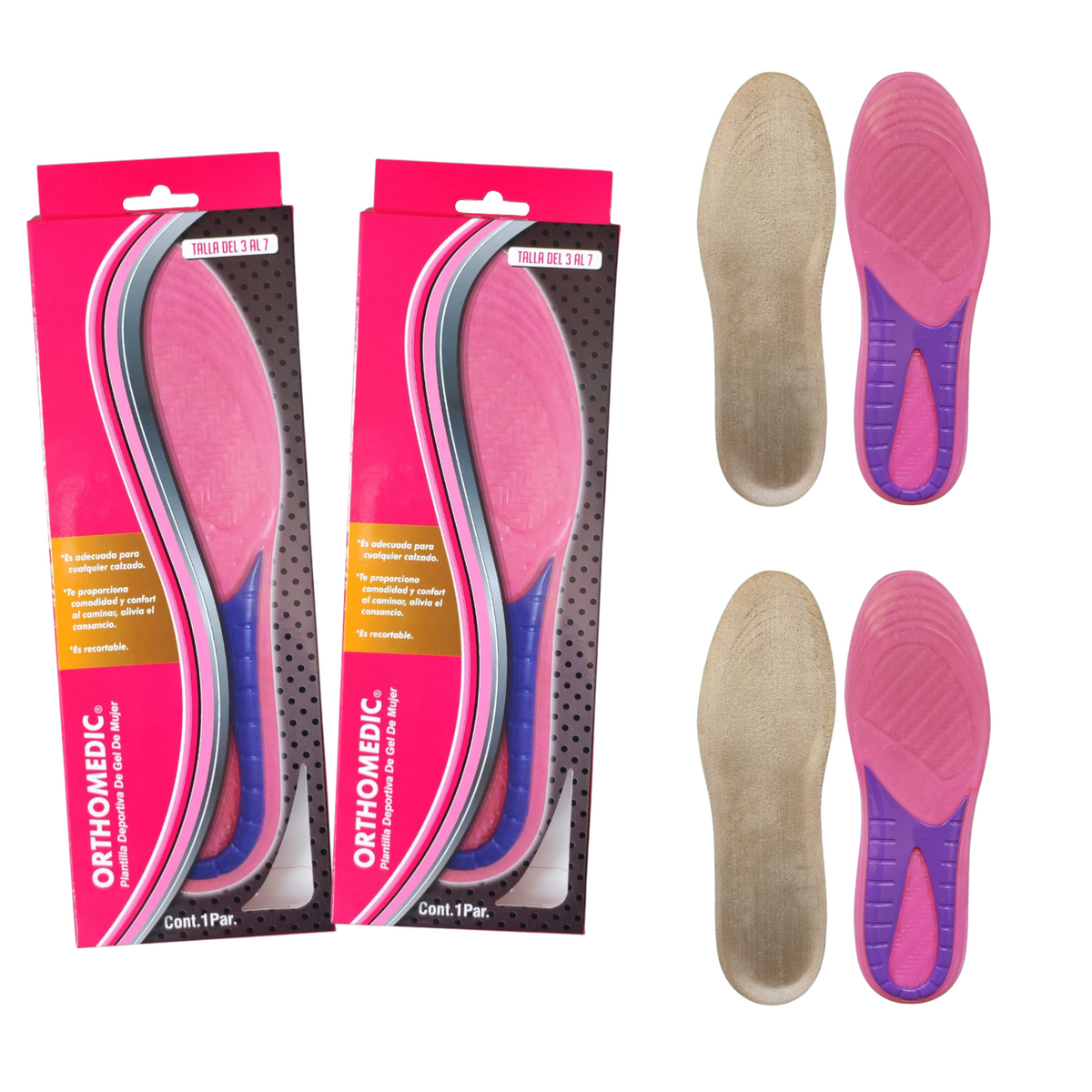 Kit Plantilla De Gel Para Mujer (2 Pares)