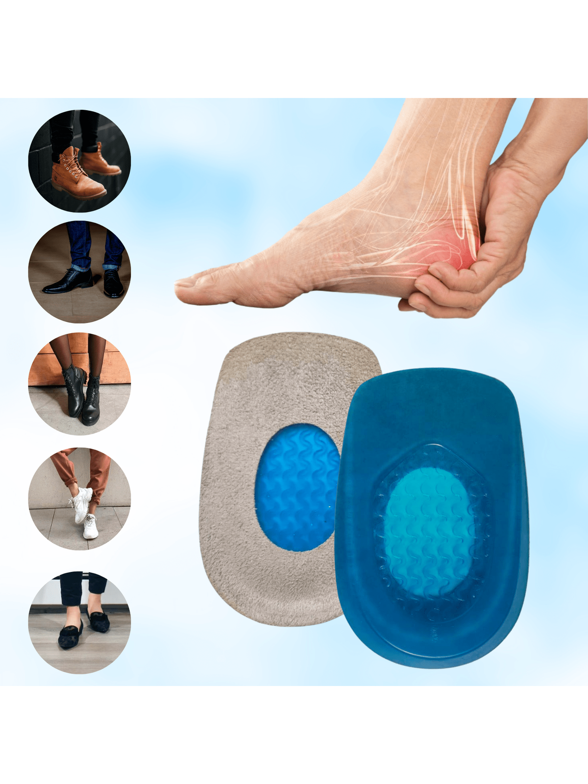Kit Taloneras de Gel con Tela ( 2 Pares)