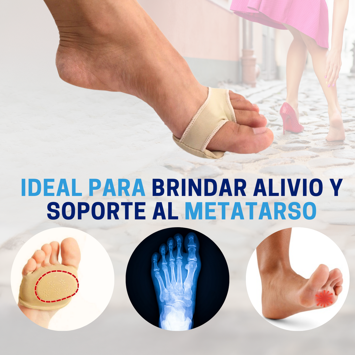 Guante Metatarsal De Tela Con Botón De Gel Talla Grande