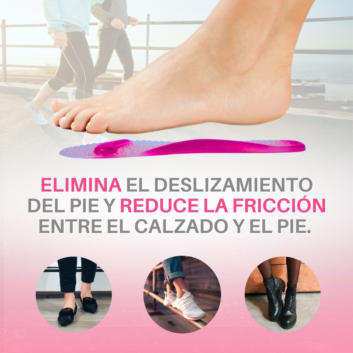 Plantilla de gel con arco y soporte metatarsal