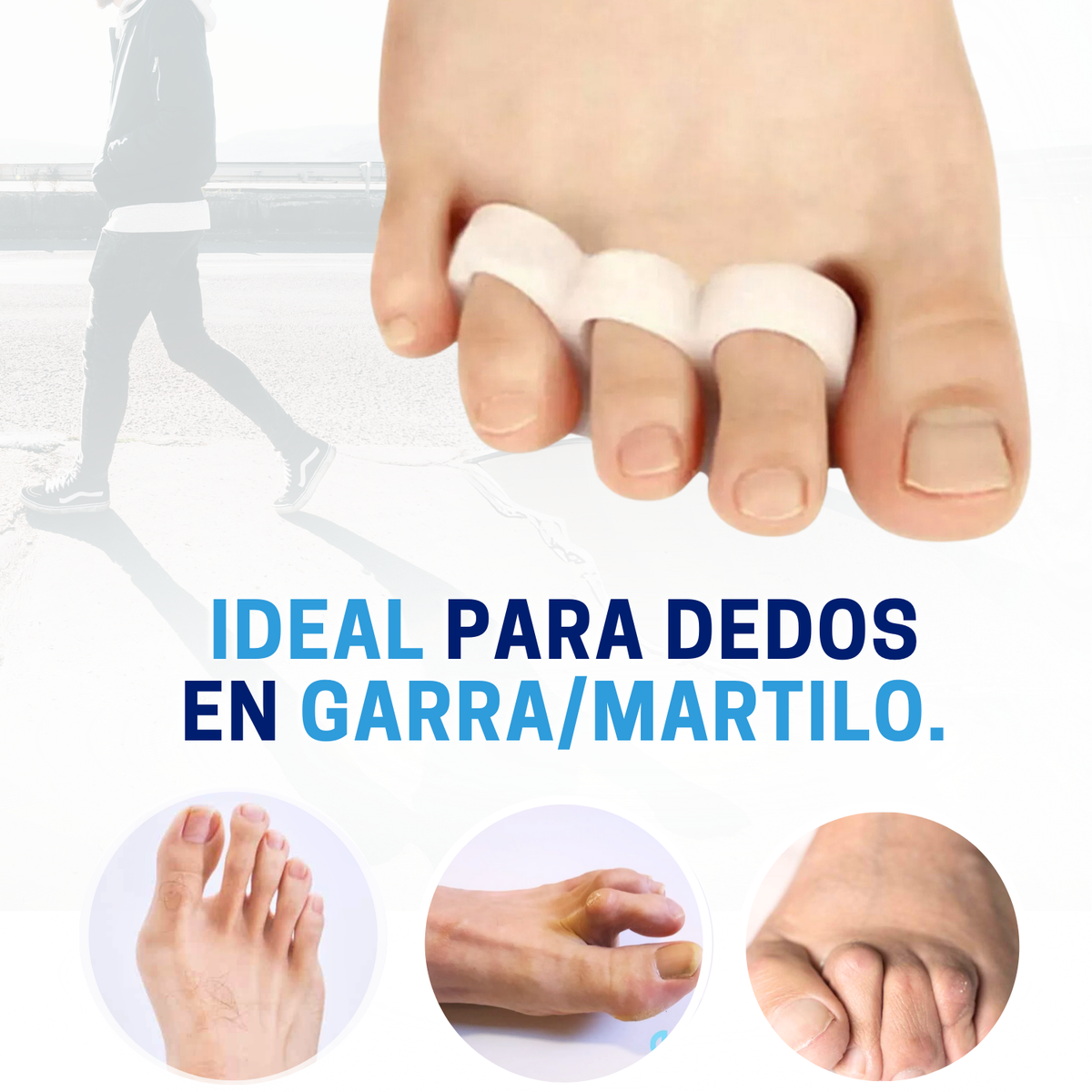 Kit Alineador De Dedos Con Triple Anillo De Gel  (2 Pares)