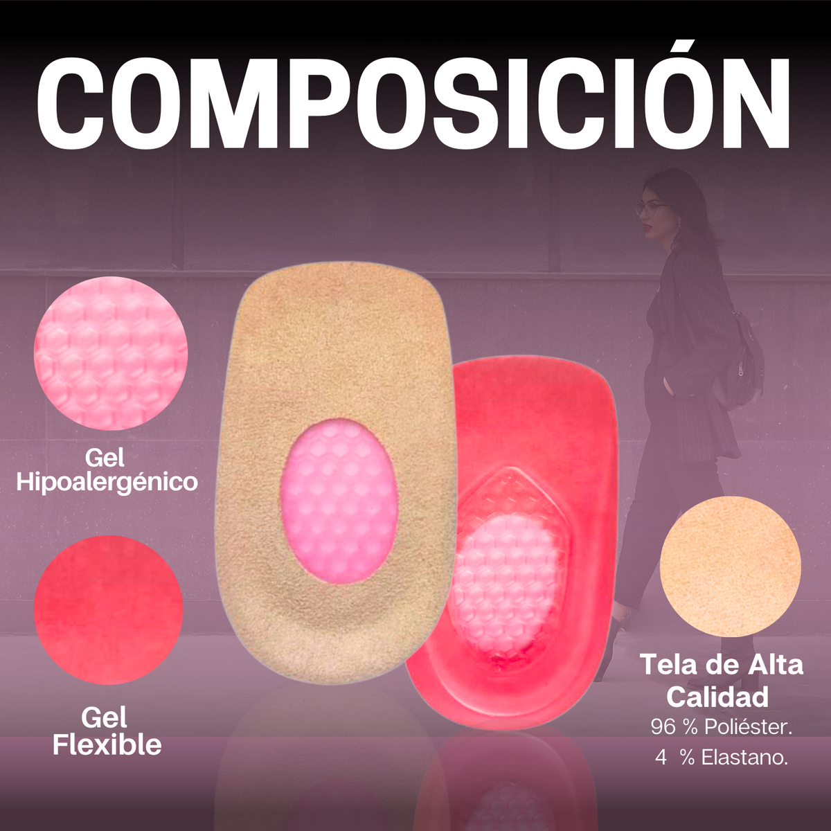 Kit Talonera De Gel Con Tela Para Espolón Talla Mediana (2 Pares)