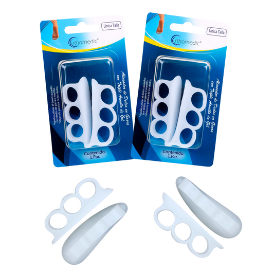 Kit Alineador De Dedos Con Triple Anillo De Gel  (2 Pares)