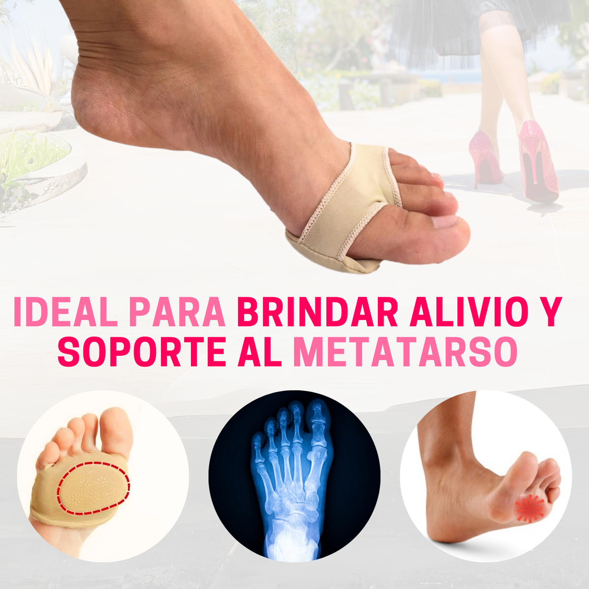 Guante Metatarsal De Tela Con Botón De Gel Talla Chica