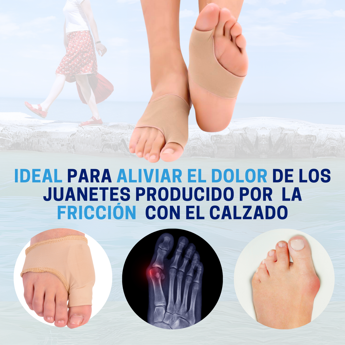 Guante Protector De Juanete Con Punto de Gel Talla Grande