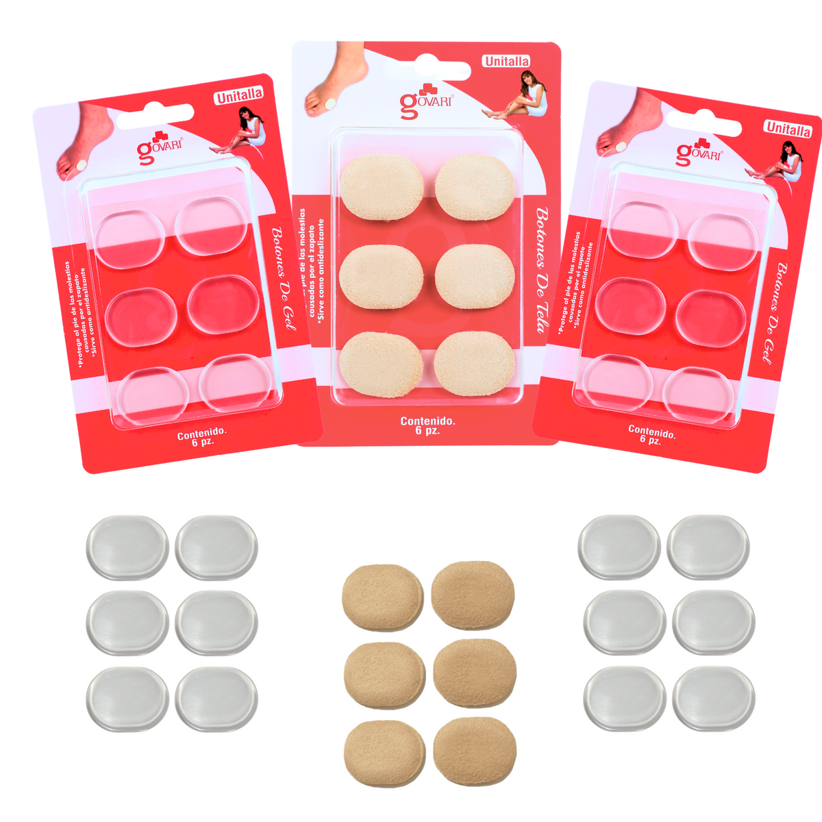 Kit Botones de Gel Autoadheribles (18 botones)