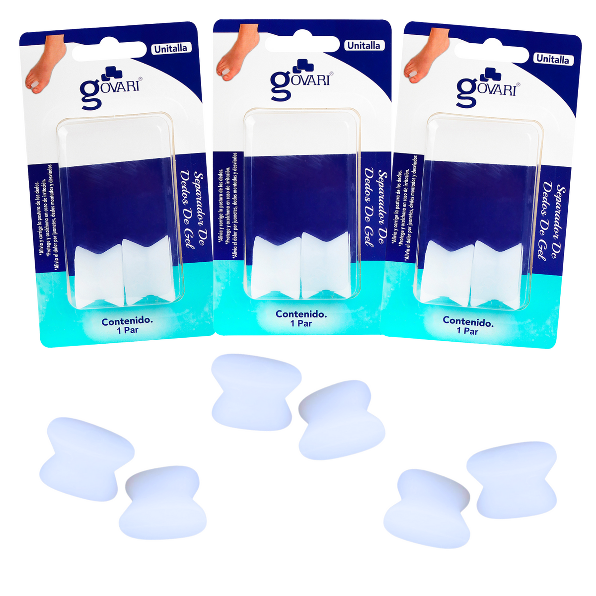 Kit Separador de Dedos de Gel (3 pares)