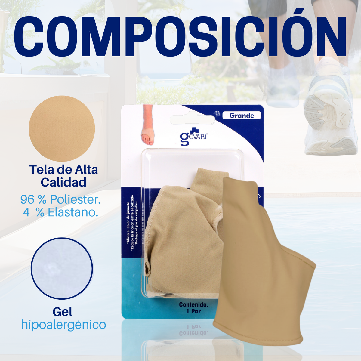 Guante Protector De Juanete Con Punto de Gel Talla Grande