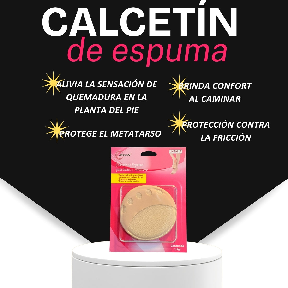 Kit Calcetín Protector para Dedos y Metatarso Confort (3 Pares)