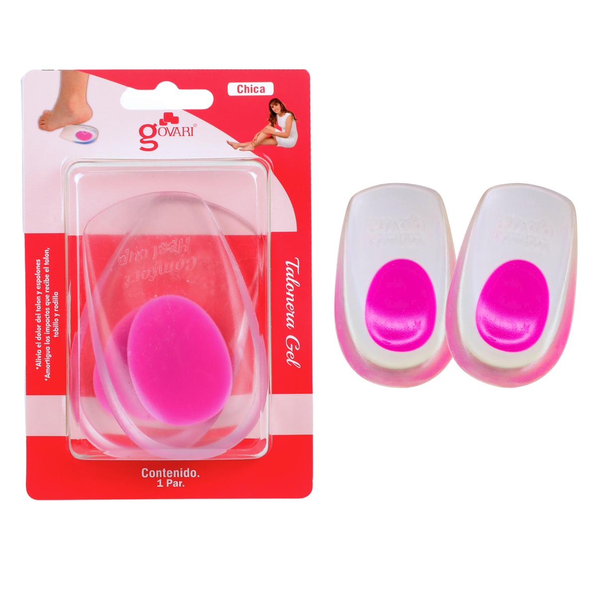 Talonera de Gel para Espolón Calcáneo, Punto Rosa (Suave)