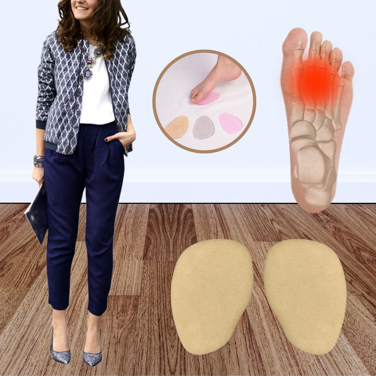 Almohadilla Metatarsal de Gel con Tela