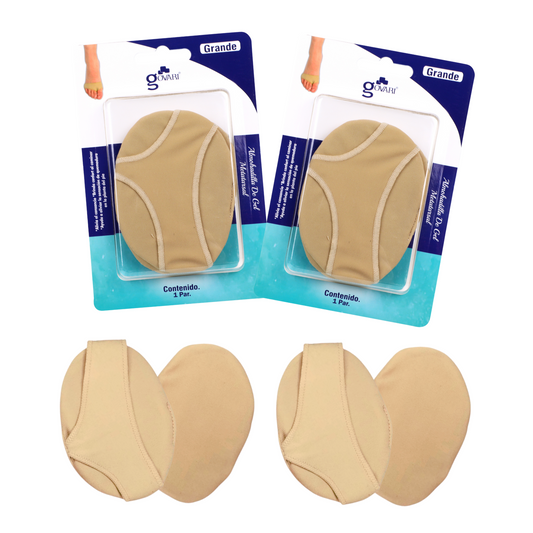 Kit Almohadilla Metatarsal de Tela con Botón de Gel Grande (2 Pares)