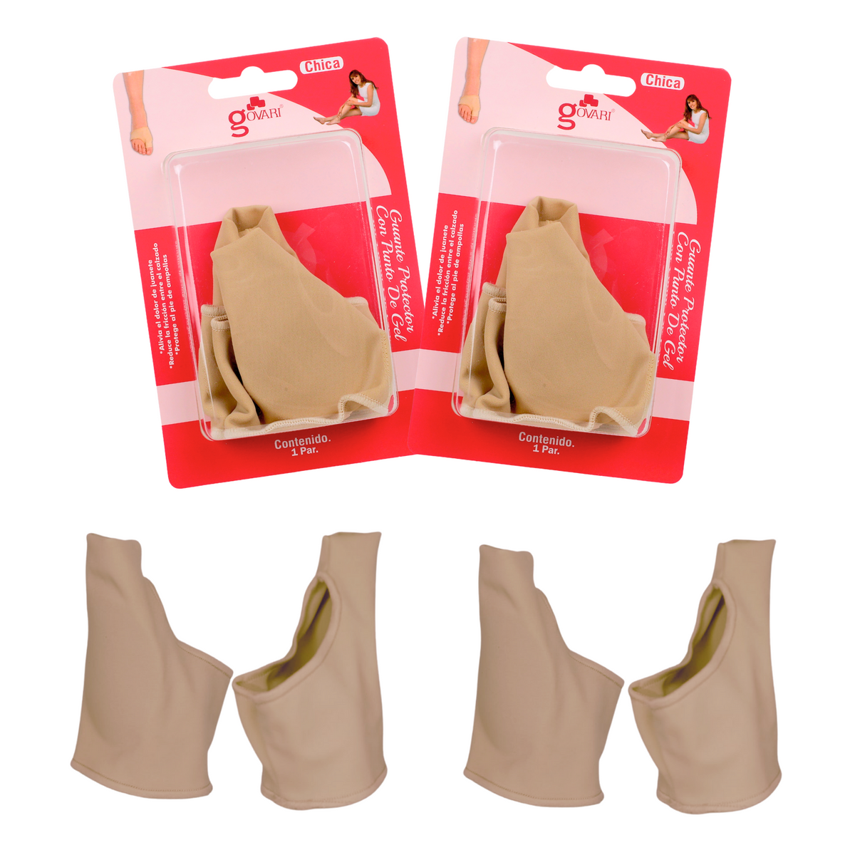 Kit Guante Protector De Juanete Con Punto De Gel Talla Chica (2 Pares)