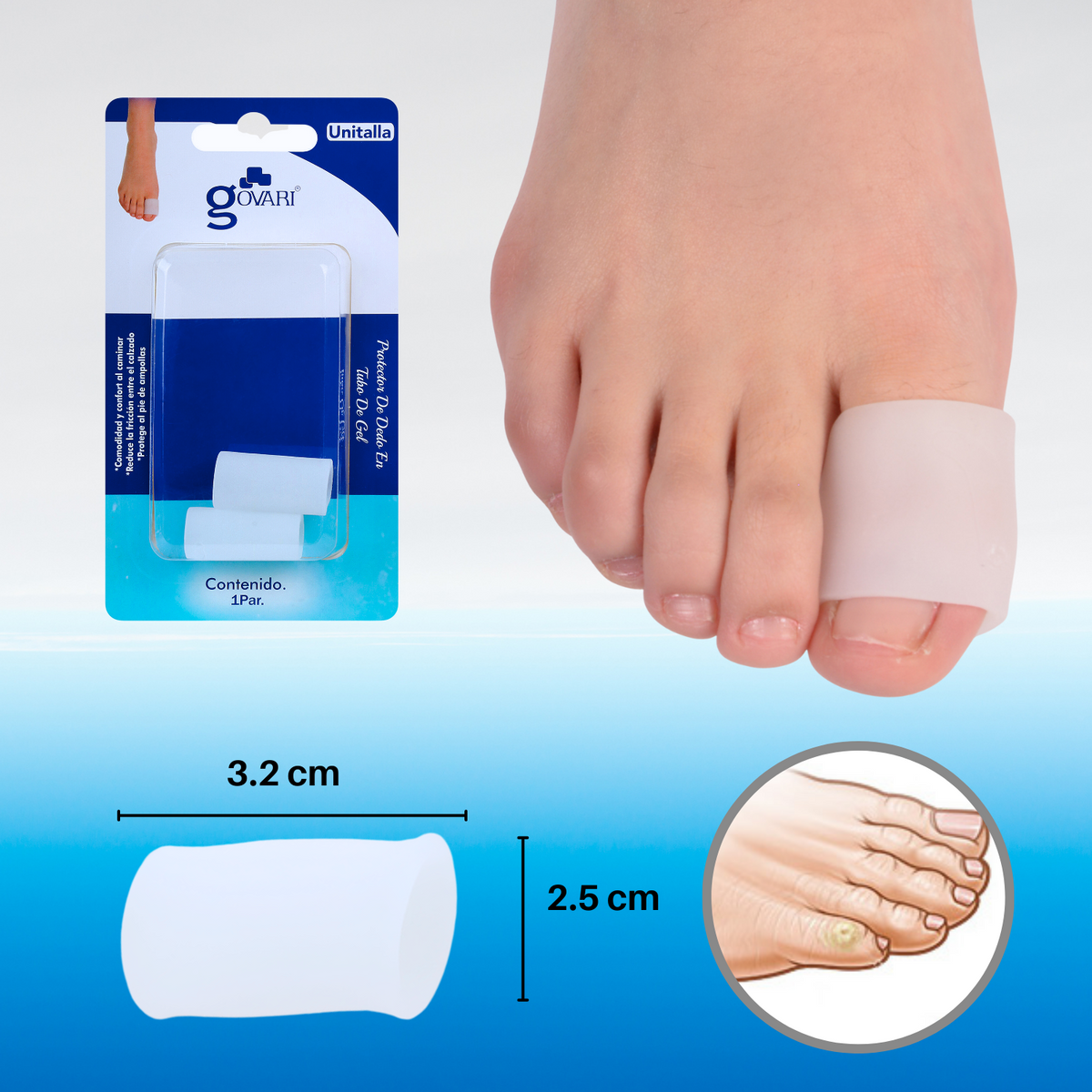 Kit Protector de Dedo en Tubo de Gel (3 Pares)