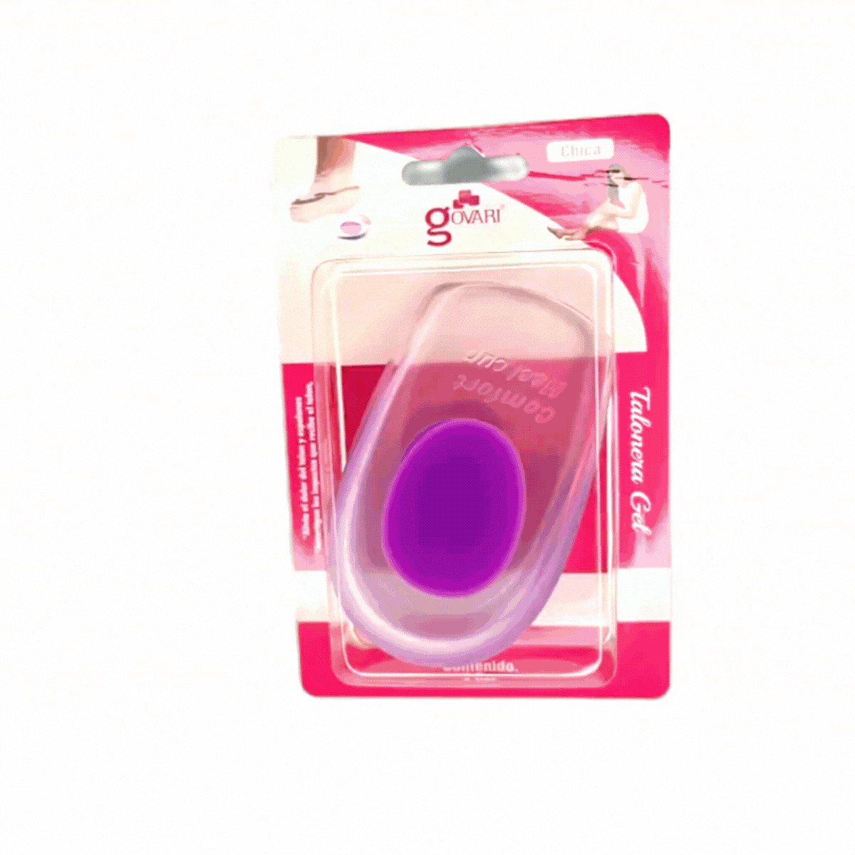 Kit Talonera de Gel para Espolón Calcáneo Punto Rosa Talla Mediana (2 pares)